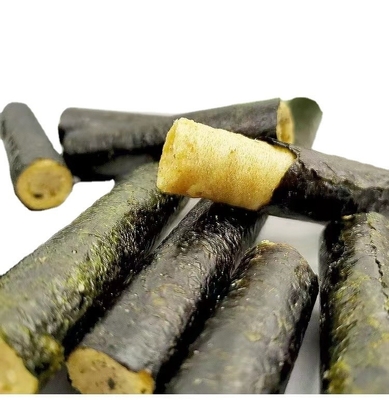 Heerlijke 90g Zeevruchten Snack Garnalen kabeljauw en vlees Floss smaken met zeewier Nori Roll