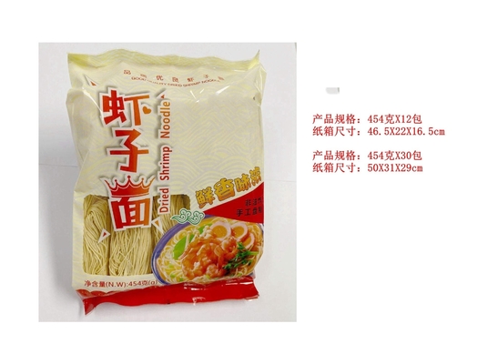 454 g gedroogde ei Noodle Ei Garnelen Boktarwe Yam Gesneden Voor Noodle liefhebbers Wereldwijd