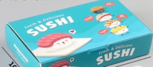 Waterdichte Hamburg Sushi Bento Paper Box 17*10.3*3.6cm met Sushi Trays Type